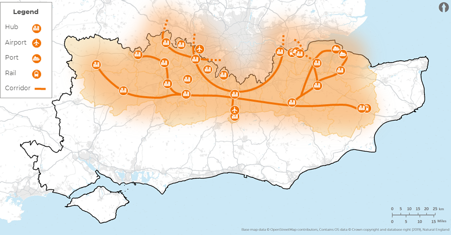 A map showing the inner orbital area