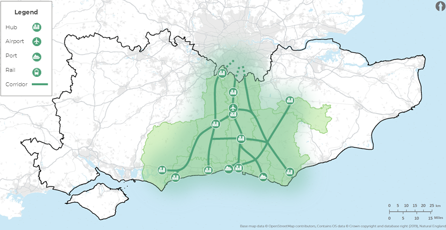 A map showing the South Central area 