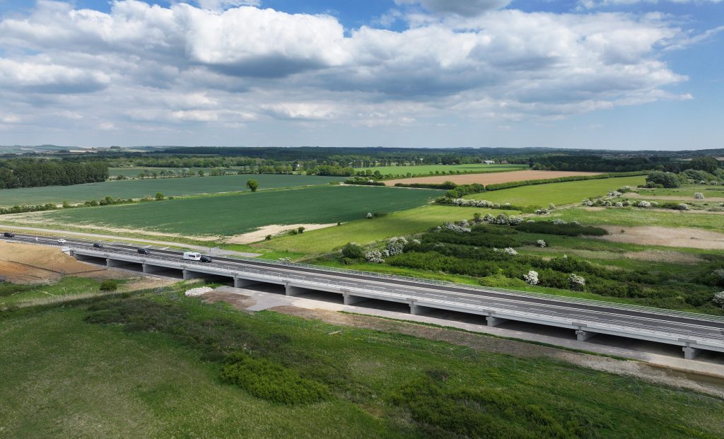 Image of new road in a countryside setting